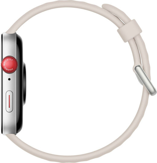 Huawei Watch Fit 3 Aluminium 43mm Αδιάβροχο με Παλμογράφο (Λευκό)