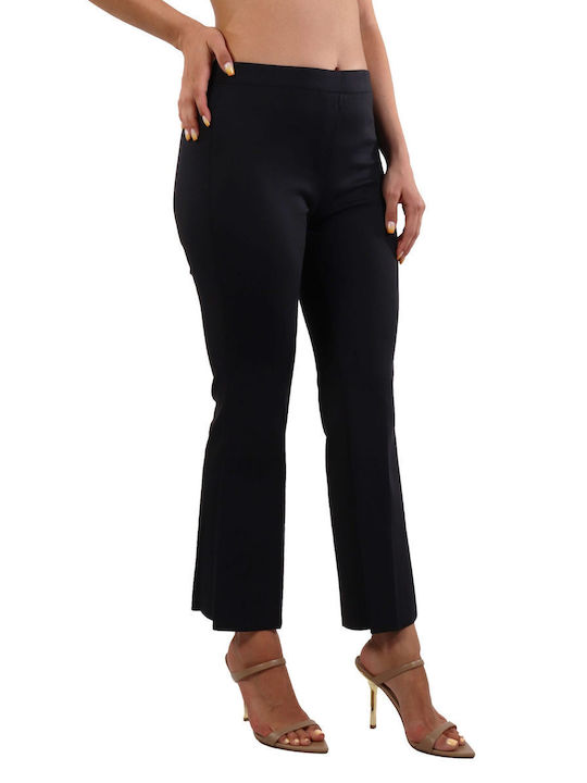 Liviana Conti Women's Fabric Trousers Flare Black