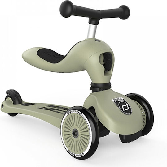 Scoot & Ride Παιδικό Πατίνι Highwaykick 1 Τρίτροχο με Κάθισμα για 1-5 Ετών Olive