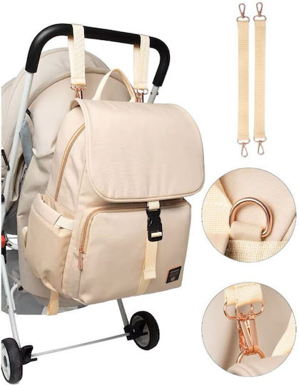 Queen Mother Backpack Diaper Bag Lequeen Beige 43x17x36cm