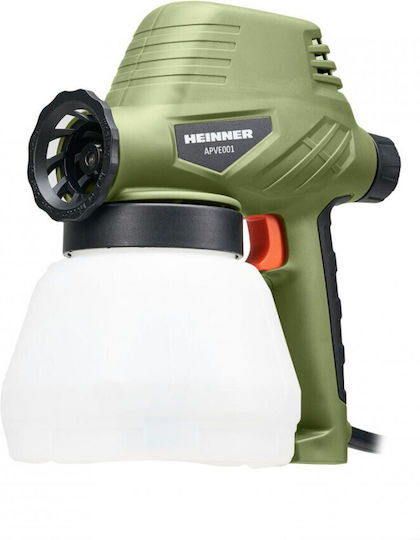 Heinner Apve001 Paint Spray Gun 110 W Flow Rate 300 Ml Min Viscosity 80 Din Sec Tank Capacity 1300 Ml Accessories Included