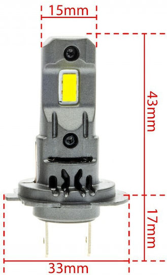 Einparts Lamps Car H7 / H18 LED 6000K Cold White 12V 2pcs