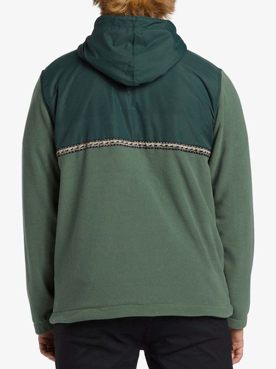 Billabong Boundary Men's Fleece Hooded Cardigan with Zipper Forest Green