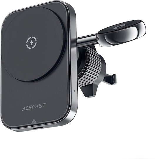 Acefast D18 Car Holder With Magsafe / Qi Inductive Charger + Usb-a Usb-c Cable - Black