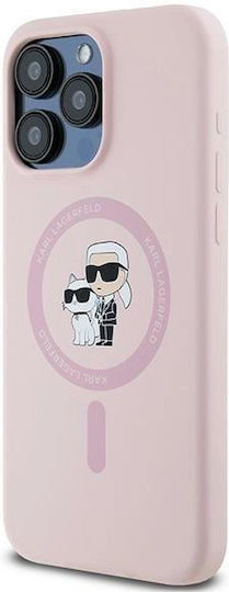 Karl Lagerfeld Karl&Choupette Umschlag Rückseite Kunststoff / Silikon Rosa (iPhone 15 Pro)