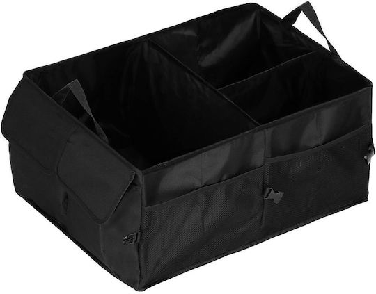 Foldable Trunk Organizer Compartmentalized Water-resistant 56x40x26cm Black