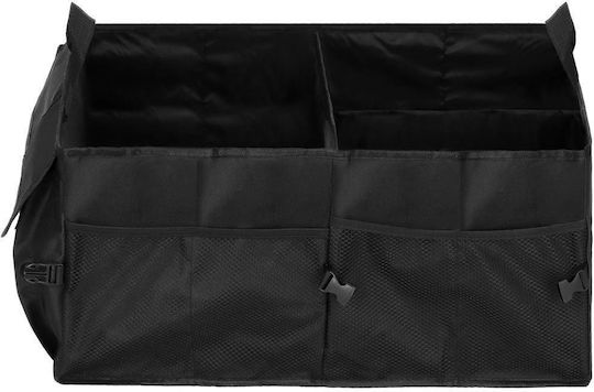 Foldable Trunk Organizer Compartmentalized Water-resistant 56x40x26cm Black
