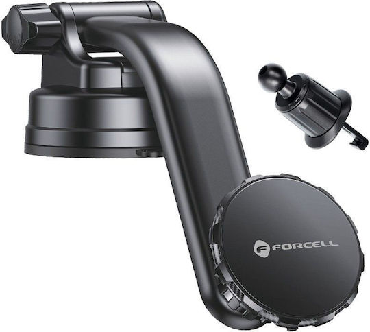 Forcell F-Grip MagLuxe Βάση Κινητού Αυτοκινήτου με Μαγνήτη Μαύρη