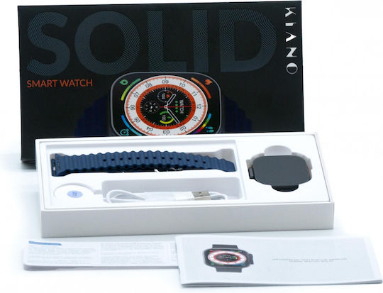 Kiano Solid Smartwatch με Παλμογράφο (Black and Blue Stripe)