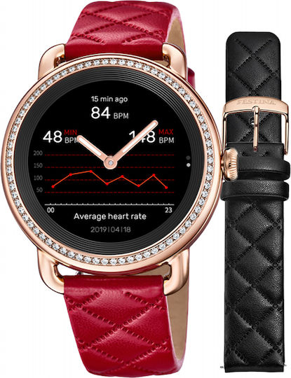 Festina Smartime Hybrid 42мм Смартчасовник с Пулсомер (Червен)