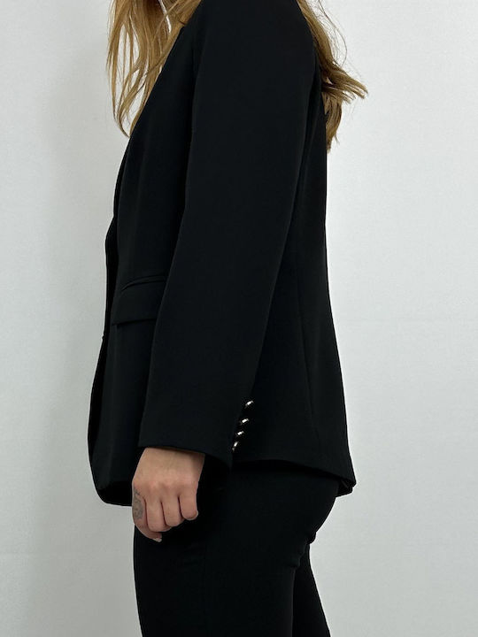 Baziana Damen Blazer Schwarz