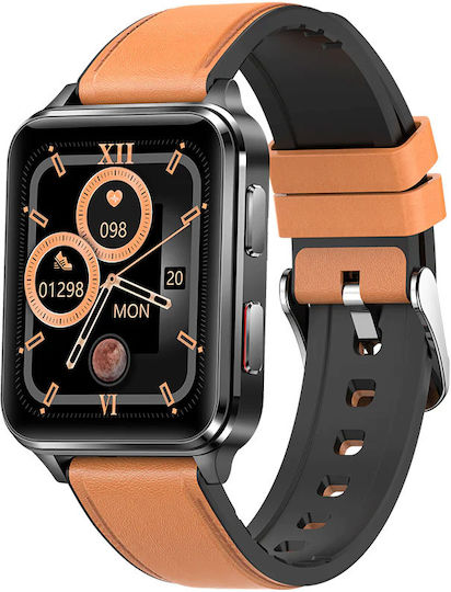 KU5 Pro Smartwatch με Παλμογράφο (Καφέ)