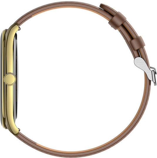 Hoco Y22 Call Version Smartwatch με Παλμογράφο (Χρυσό)
