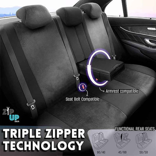 Auto Gs Σετ Καλύμματα Αυτοκινήτου 11τμχ Δερματίνη Design Μαύρα