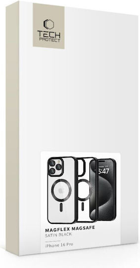 Tech-Protect Magflex Back Cover Tempered Glass Satin Black (iPhone 16 Pro)