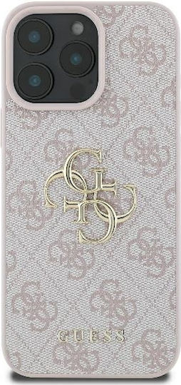 Guess Logo Back Cover Synthetic Leather Pink (iPhone 16 Pro Max)