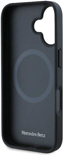 Mercedes-Benz Umschlag Rückseite Kunststoff / Leder Schwarz (iPhone 16 Plus)