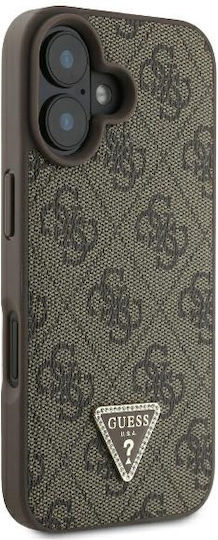 Guess Triangle Back Cover Leather Brown (iPhone 16 Plus)