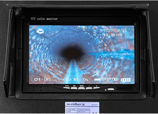 Endoskop-Inspektionskamera LCD TFT 7'' Rohre 40-80 mm Länge 50m