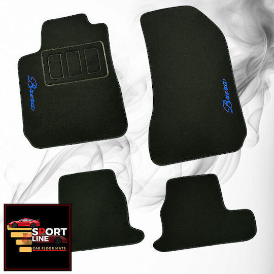 Set covorașe Alfa Romeo Brera 2005-2010 Linie Sport Negru Cu Cusături Albastre Broderie Albastră Brera 4 Bucăți