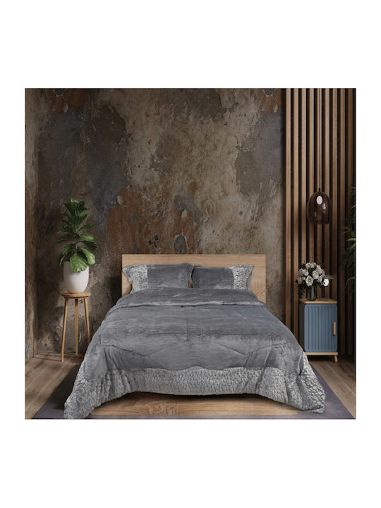 Kipper Duvet Cover Set Queen 220x240cm Pilar Grey 3pcs