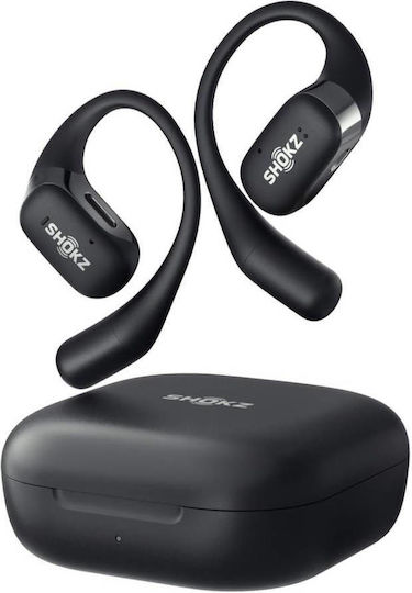Shokz OpenFit Air Open Ear Bluetooth Handsfree Ακουστικά με Αντοχή στον Ιδρώτα και Θήκη Φόρτισης Μαύρα