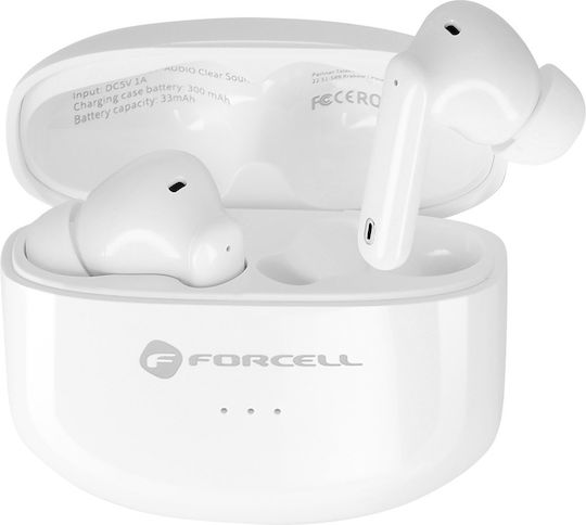 Forcell F-Audio In-ear Bluetooth Handsfree Earphones with Charging Case White