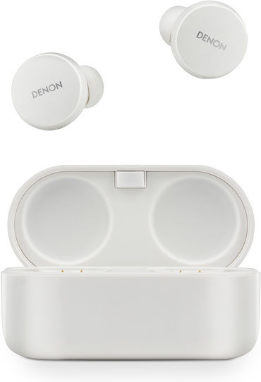 Denon AH-C10PL In-Ear Bluetooth-Freisprecheinrichtung Kopfhörer mit Schweißresistenz und Ladeetui Weiß