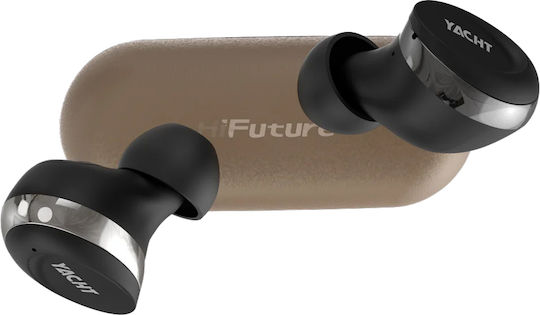 HiFuture YACHT In-ear Bluetooth Handsfree Căști cu Rezistență la Transpirație și Carcasă de Încărcare Black Gold