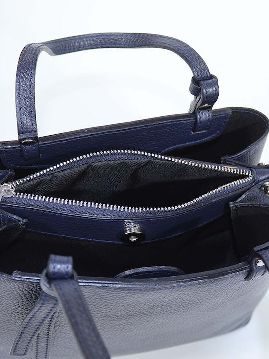 Passaggio Leather Leder Damen Tasche Tote Hand Blau