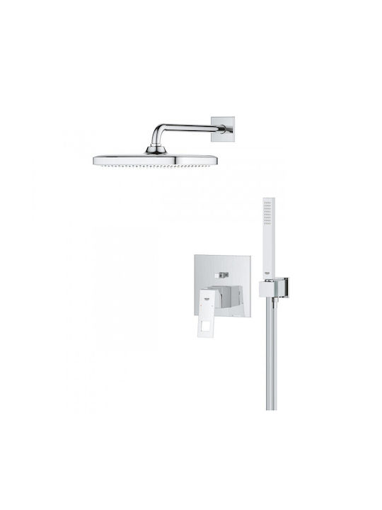Grohe Grohtherm Tempesta 250 Cube Душ система Вграден смесител Вътрешно тяло Душ глава Ръчен душ Аксесоари