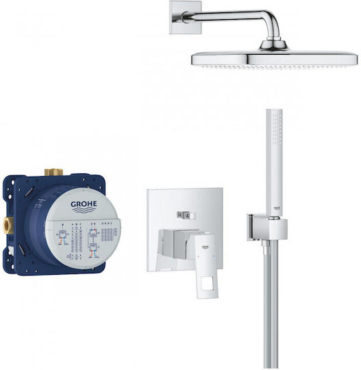 Grohe Grohtherm Tempesta 250 Cube Душ система Вграден смесител Вътрешно тяло Душ глава Ръчен душ Аксесоари