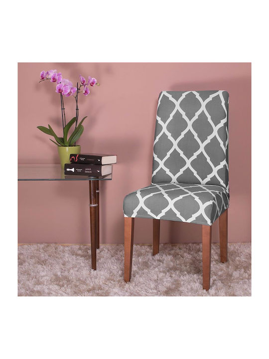 Husă Elastică Scaun Gray White 45x60cm 1buc