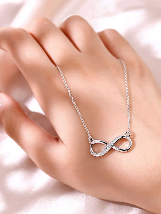 By Queen Necklace Infinity from Silver with Zircon