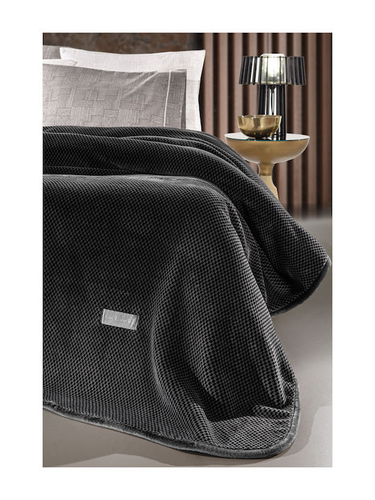 Guy Laroche Blanket Velvet Queen 220x240cm Cheval Anthracite