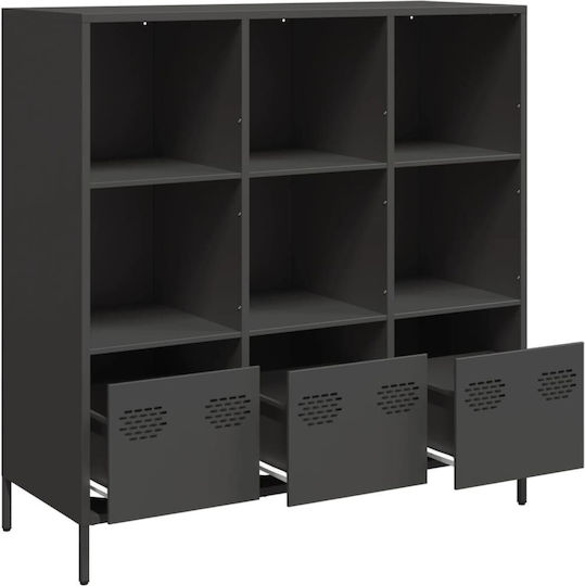 vidaXL Wohnzimmer Vitrine aus Metallisch Schwarz 101.5x39x103.5cm