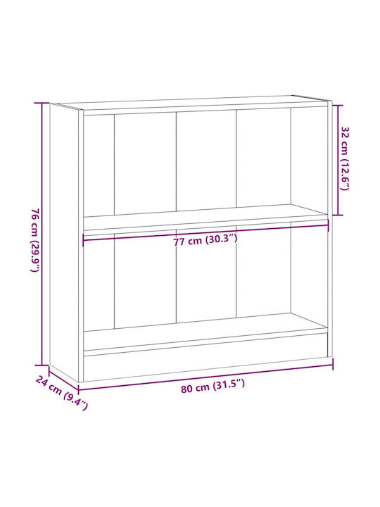 Етажерка Кафяв 80x24x76см.