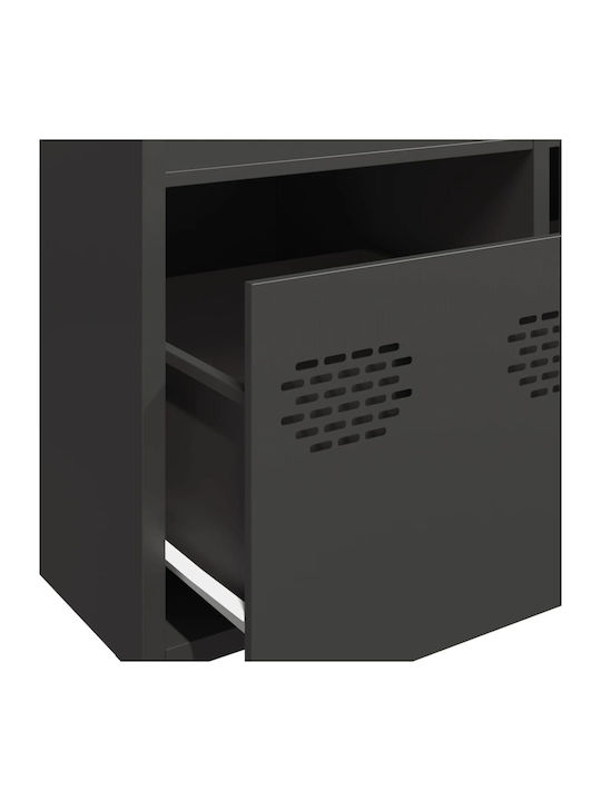 Wandregal Boden Schwarz 101.5x39x103.5cm