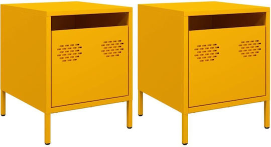 Комоди Метални Жълт 2бр 35x39x43.5см