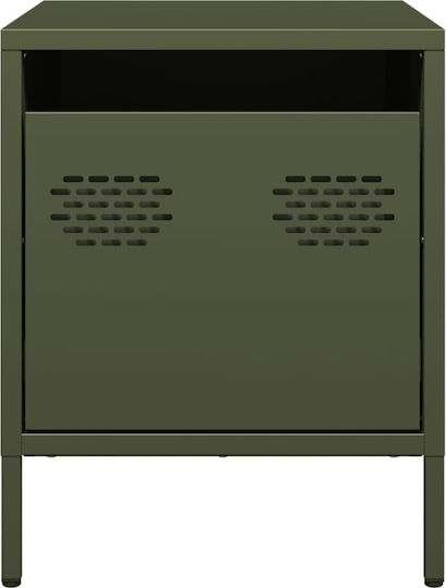 Metal Bedside Table Green 35x39x43.5cm