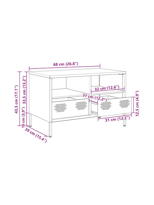 vidaXL TV-Ständer Metall Limette M68xT39xH43.5cm