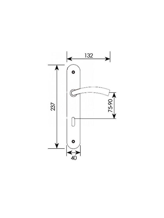 Import Hellas Lever Middle Door with Plate Z-021 Z-021 Pair (Center Distance 90mm) Gold