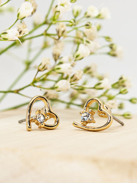 Ear Sense Earrings made of Silver Gold Plated with Stones
