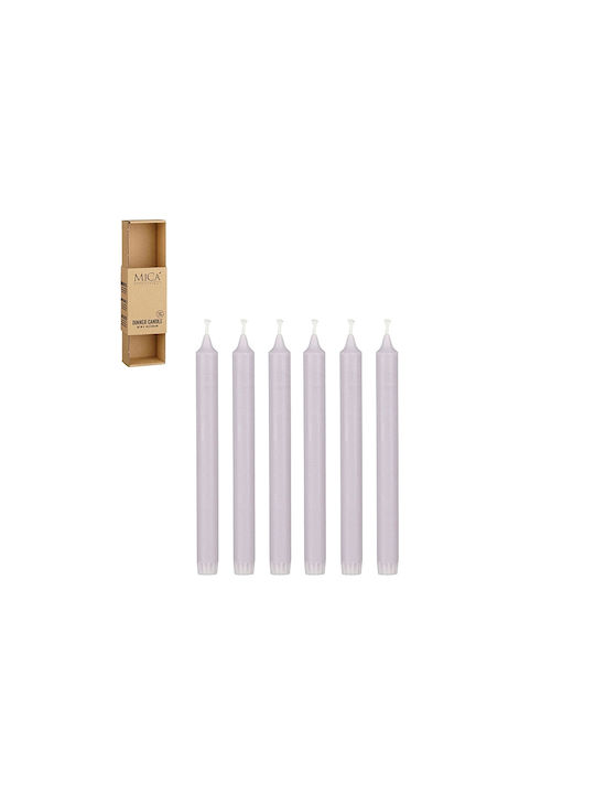 Mica Decorative Candle Lilac 560gr 6pcs