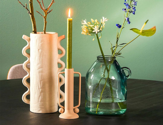 Mica Decorative Green Taper Candle 25cm 520gr 6 Pieces