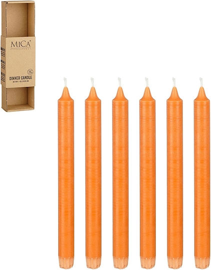Mica Aromatic Taper Candle With Orange Scent 24cm 560gr 6 Pieces