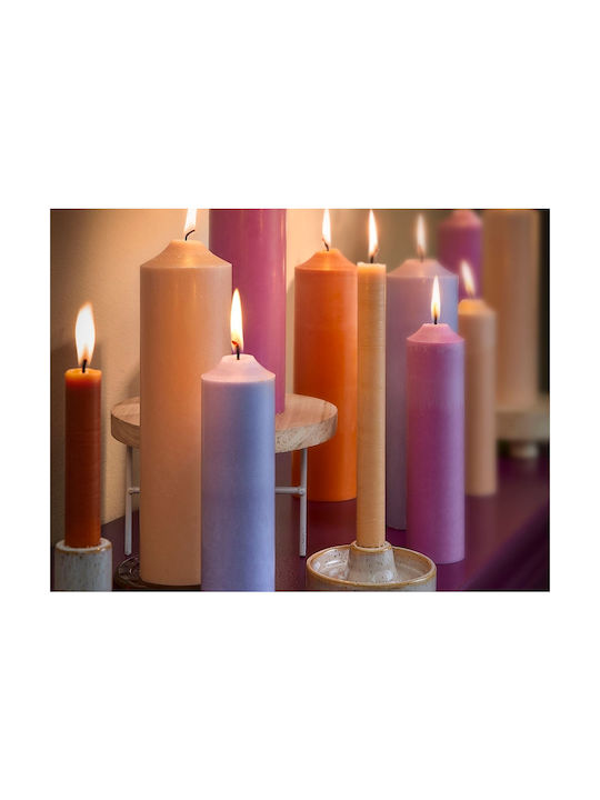 Mica Decorative Taper Candle Lilac 24cm 560g 6 Pieces