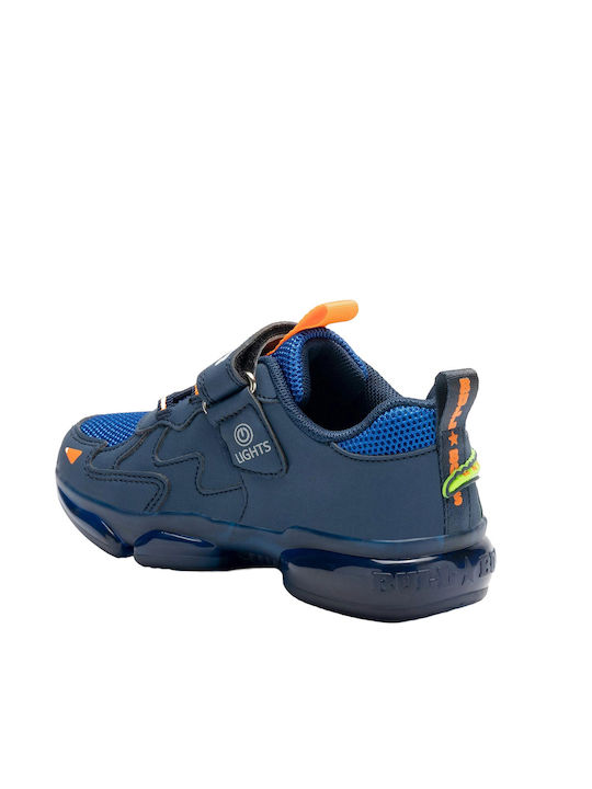 Bull Boys Kids Sneakers with Scratch & Lights Blue