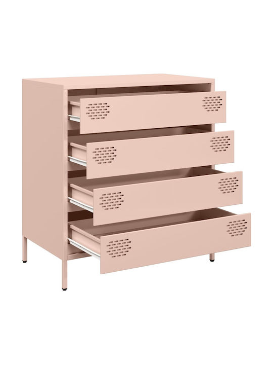 Comoda pentru Dormitor Metalică cu 4 sertare Pink 68x39x73.5buc