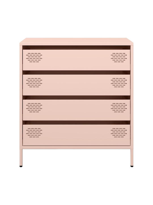 Comoda pentru Dormitor Metalică cu 4 sertare Pink 68x39x73.5buc